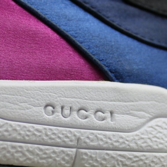 Gucci Web Runner Color Block Navy Fuchsia Lace-Up Trainers Size 36.5 (US 6.5) - Picture 10 of 14